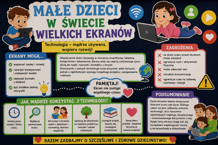 Plakat Małe dzieci w świecie wielkich ekranów